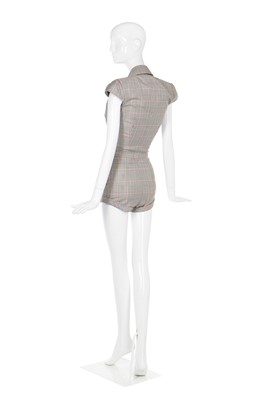 Lot 59 - Alexander McQueen Prince of Wales checked playsuit, 'La Dame Bleue', Spring-Summer 2008