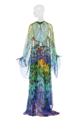 Lot 63 - Alexander McQueen printed chiffon 'Butterfly' dress, 'La Dame Bleue', Spring-Summer 2008