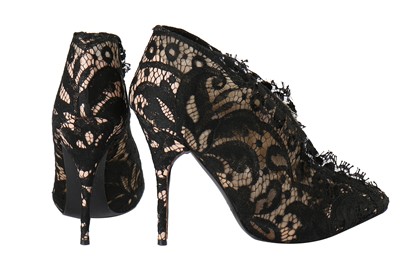 Lot 64 - Alexander McQueen pair of black lace ankle boots, 'The Girl Who Lived in the Tree', A/W 2008-09