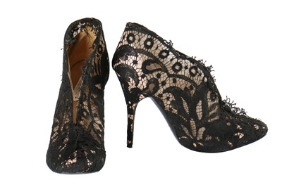Lot 64 - Alexander McQueen pair of black lace ankle boots, 'The Girl Who Lived in the Tree', A/W 2008-09