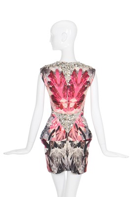Lot 69 - Alexander McQueen printed pink 'Crystal' dress, 'Natural Dis-tinction, Un-Natural Selection', S/S 2009
