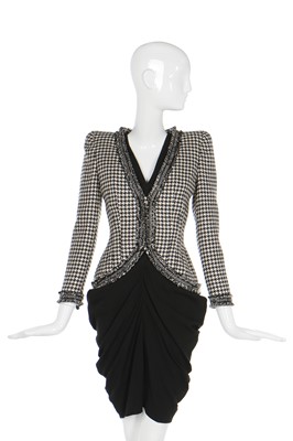 Lot 76 - Alexander McQueen hound's tooth checked jacket, 'The Horn of Plenty', Autumn-Winter 2009