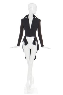 Lot 80 - Alexander McQueen black and blue crêpe and stretch jersey tailcoat, 'Plato's Atlantis', S/S 2010
