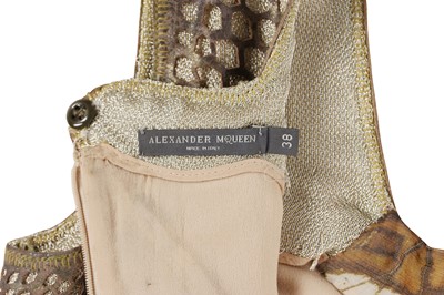 Lot 83 - Alexander McQueen printed organza and cutwork suede 'Moth' dress, 'Plato's Atlantis' collection, S/S 2010