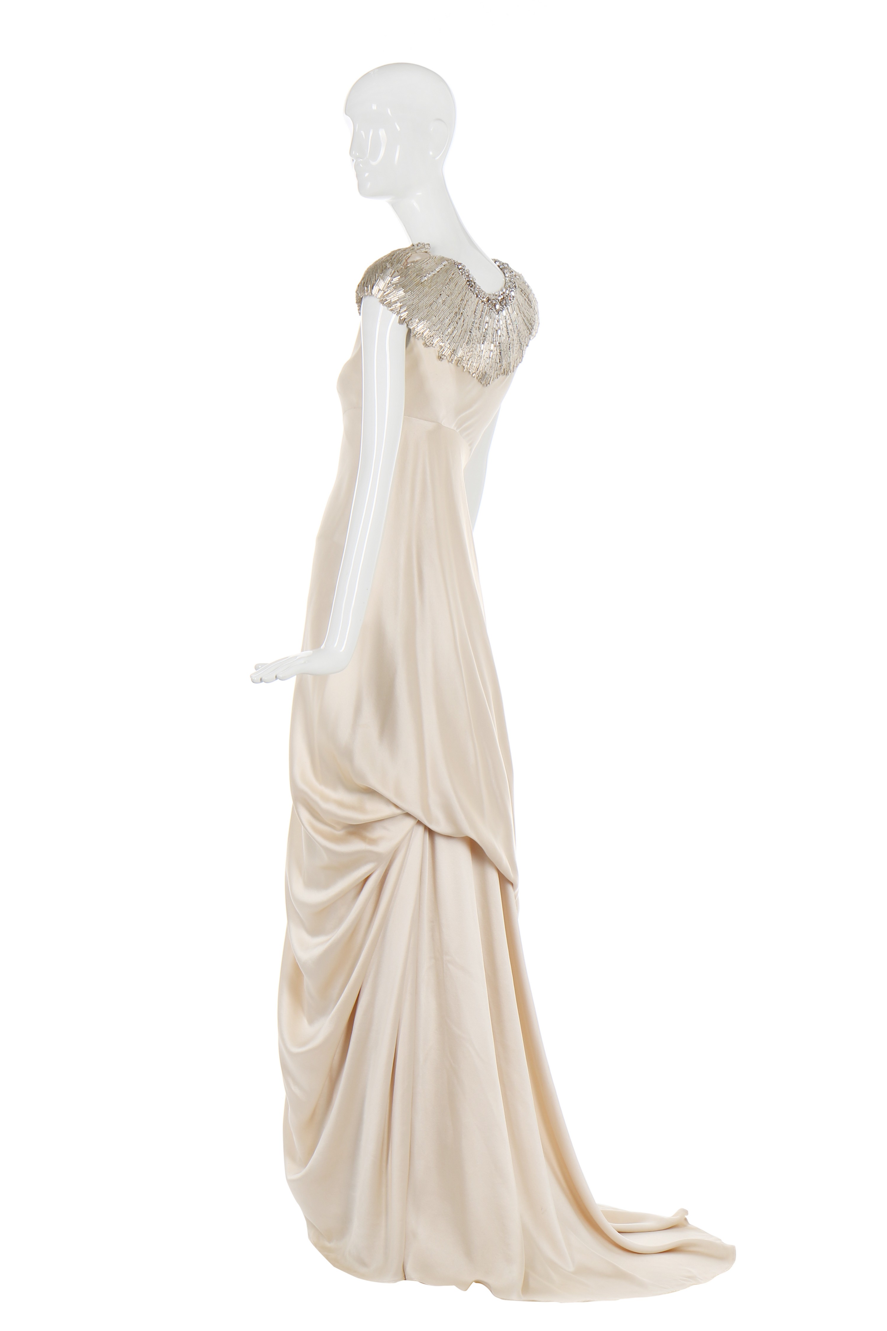 Lot 90 - Alexander McQueen ivory satin gown with