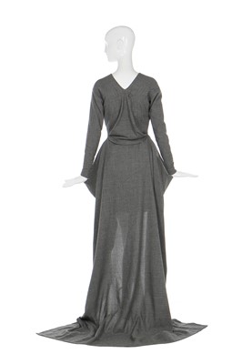 Lot 91 - Alexander McQueen unfinished grey tweed redingote for Annabelle Neilson, 2009 or early 2010