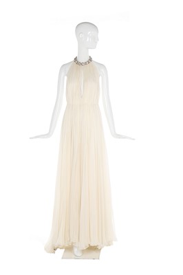 Lot 97 - Alexander McQueen pleated ivory chiffon halter-neck gown, pre-Fall 2011
