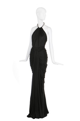 Lot 99 - Alexander McQueen by Sarah Burton black silk jersey 'Goddess' gown, Resort 2013