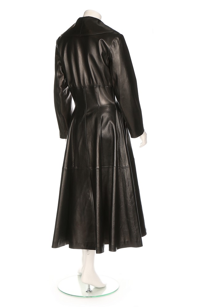 Lot 294 - An Azzedine Alaïa soft black leather coat,
