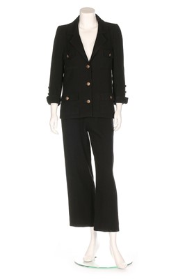 Lot 295 - A Chanel by Karl Lagerfeld black wool trouser...