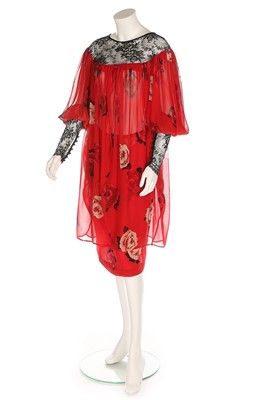 Lot 296 - An Yves Saint Laurent couture floral chiffon...