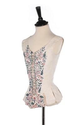 Lot 73 - A bodice or pair of stays of early 18th...