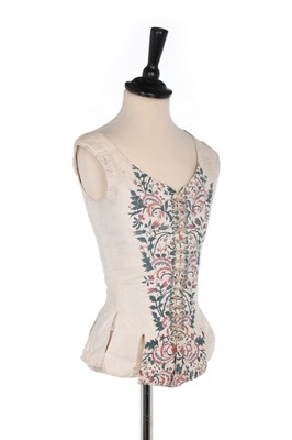 Lot 73 - A bodice or pair of stays of early 18th...