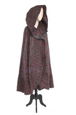 Lot 74 - A fine chintz hooded cape, French, late...