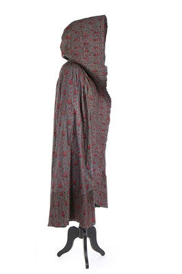 Lot 74 - A fine chintz hooded cape, French, late...