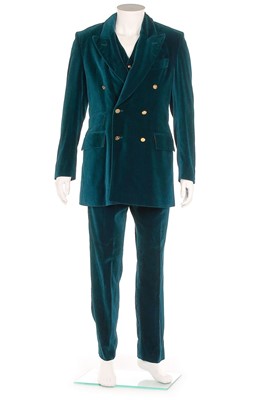 Lot 310 - A Vivienne Westwood peacock-blue velvet suit,...