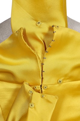 Lot 116 - A fine Balenciaga couture yellow satin sheath, Autumn-Winter 1962-63