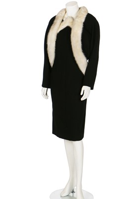 Lot 130 - A fine Balenciaga couture mink-trimmed cocktail ensemble, Autumn-Winter 1967