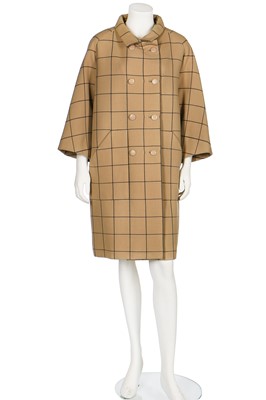Lot 124 - A fine Balenciaga couture checked wool coat, Spring-Summer 1966