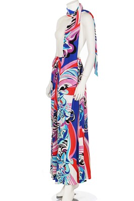 Lot 208 - A Pucci printed viscose dress with matching headscarf, 2000s