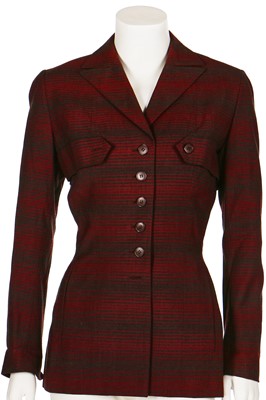 Lot 81 - An Irene striped wool jacket, late 1940s