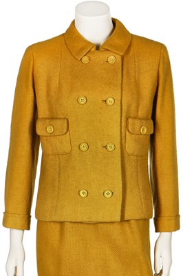 Lot 126 - A Balenciaga couture mustard tweed suit, circa 1967