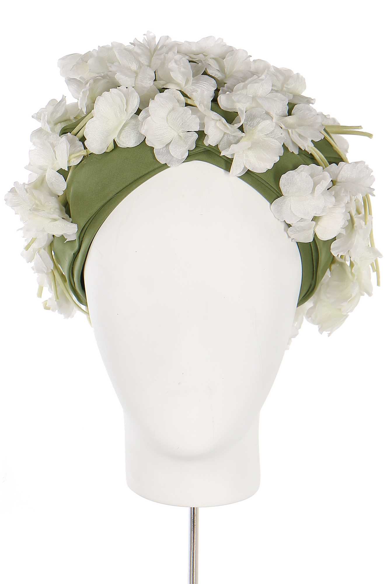 Lot 256 - A Christian Dior hat covered in white blooms, circa 1960