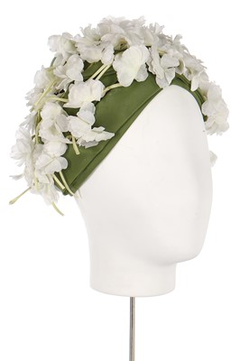 Lot 256 - A Christian Dior hat covered in white blooms, circa 1960