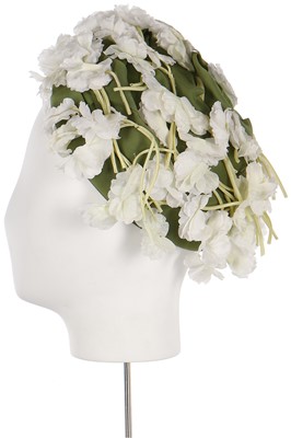 Lot 256 - A Christian Dior hat covered in white blooms, circa 1960