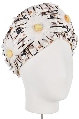 Lot 255 - A Christian Dior daisy-covered hat, early 1960s