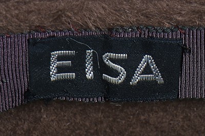 Lot 120 - A Balenciaga brown plush and leather cap, 1965-66