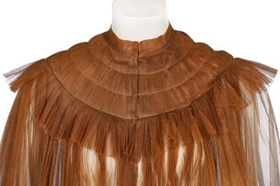 Lot 81 - A Callot Sœurs labelled cinnamon tulle evening cape, early 1930s