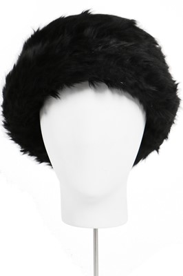 Lot 106 - A Balenciaga black faux fur hat, circa 1966