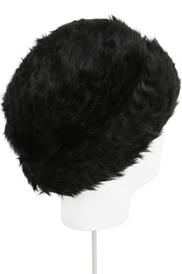 Lot 106 - A Balenciaga black faux fur hat, circa 1966
