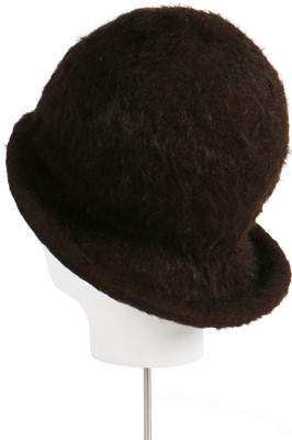 Lot 107 - A Balenciaga brown faux fur plush cloche, circa 1966