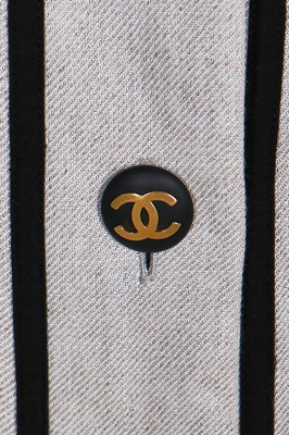 Lot 18 - A Chanel by Karl Lagerfeld linen baseball-style ensemble, probably 1984