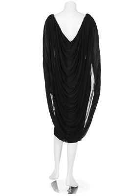 Lot 109 - A Halston pleated black jersey cocktail dress, 1970s