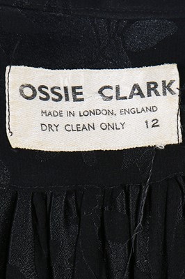 Lot 112 - An Ossie Clark black damask crêpe two-piece ensemble, early 1970s