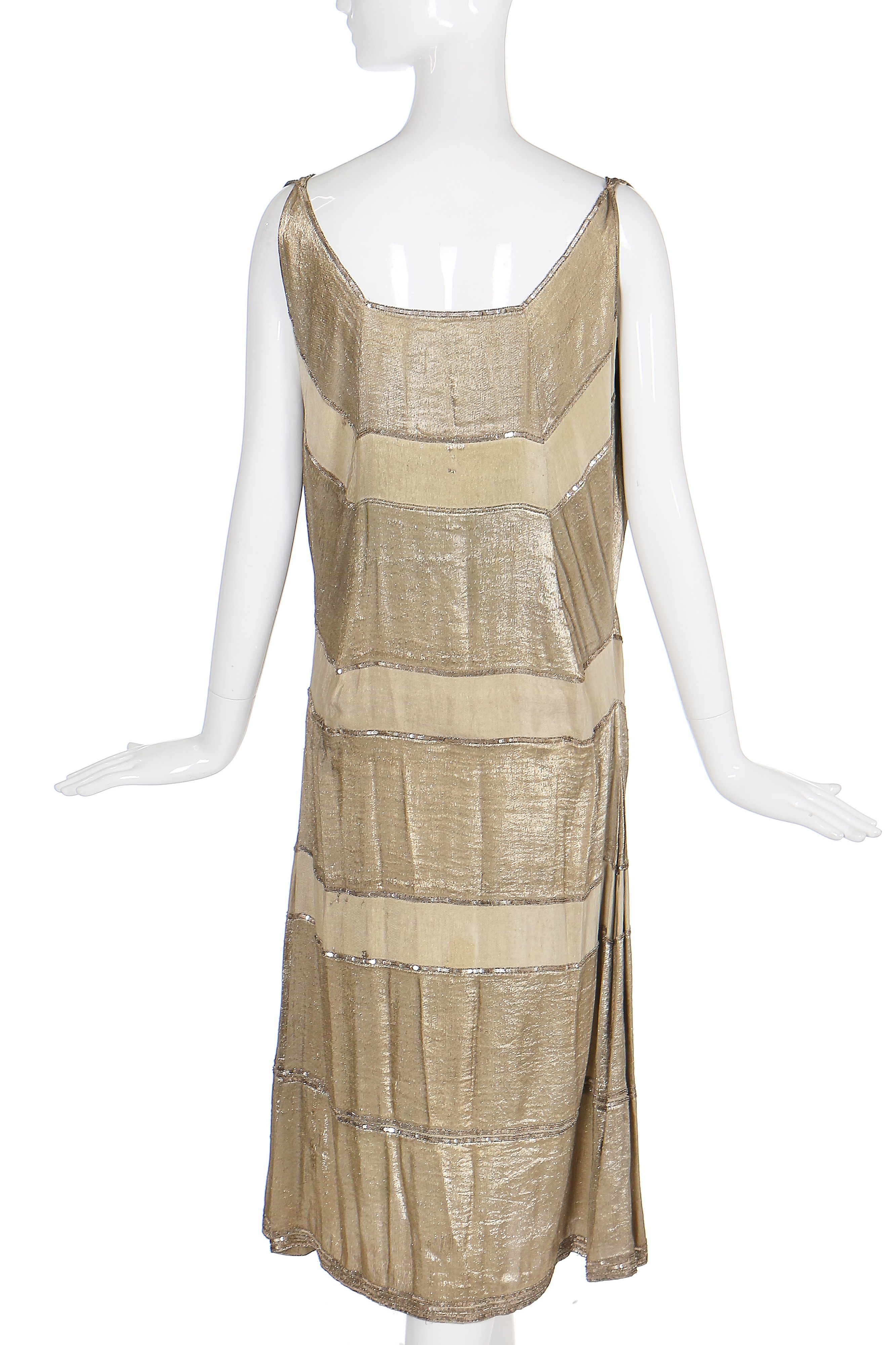 Lot 69 - A rare Madeleine Vionnet couture striped gold