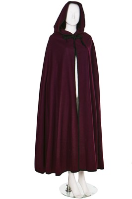 Lot 172 - An Yves Saint Laurent purple wool hooded cloak, circa 1976
