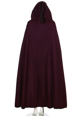 Lot 172 - An Yves Saint Laurent purple wool hooded cloak, circa 1976