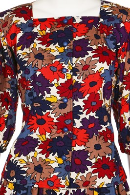 Lot 121 - An Yves Saint Laurent floral printed cotton ensemble, 1970s