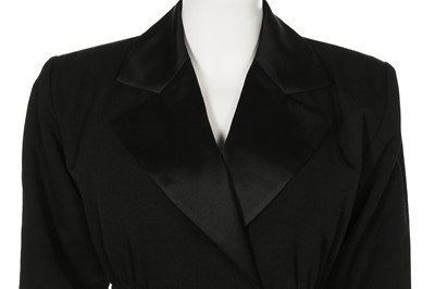 Lot 125 - An Yves Saint Laurent 'Le Smoking' black wool dress, 1980s
