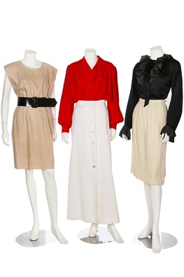 Lot 175 - A group of Yves Saint Laurent daywear, mainly in shades of red, white and blue, 1980s-1990s