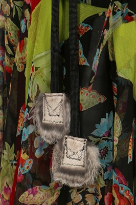 Lot 225 - A John Galliano printed chiffon dress, 'Esquimeau' collection, Autumn-Winter 2002-03