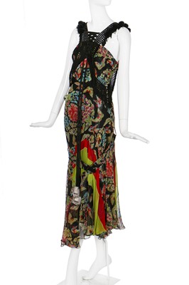 Lot 225 - A John Galliano printed chiffon dress, 'Esquimeau' collection, Autumn-Winter 2002-03