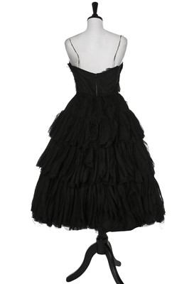 Lot 83 - A Jean Dessès couture black chiffon cocktail dress,1956