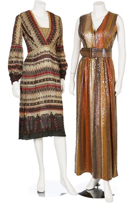 Lot 130 - A Sarmi Grecian-style chiffon evening gown, early 1970s