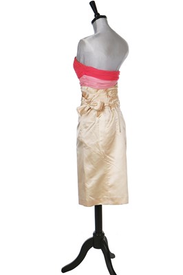 Lot 85 - A Balmain couture ivory satin cocktail dress, early 1960s