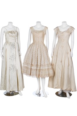 Lot 86 - Ten bridal or ball gowns/dresses, 1950s-early 1960s
